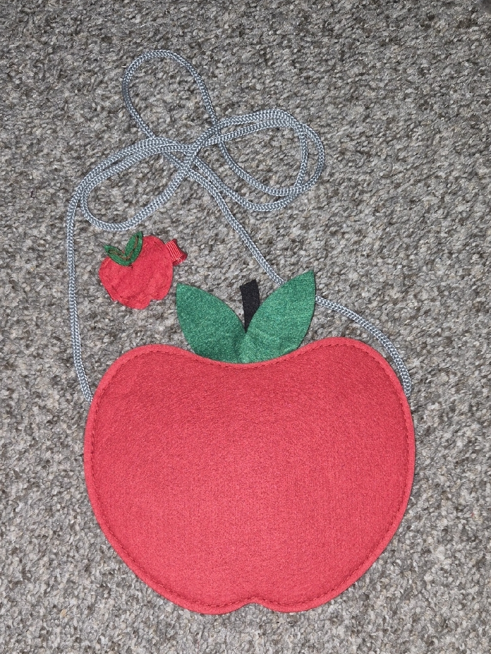 Kids Red Apple Crossbody Purse with Green Leaves - Kids Accessories